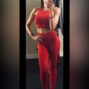 Fabletics SculptKnit Sports Bra w/ High-Waisted SculptKnit Camo Leggings